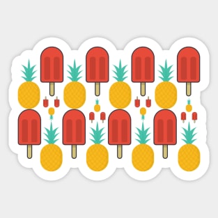 Pineapple and ice cream Sticker